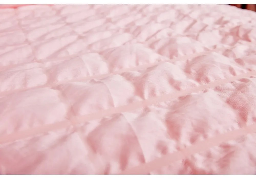 Ružové krepové obliečky na jednolôžko 140x200 cm Naomi – My House