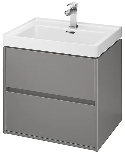 Cersanit Crea, závesná skrinka s umývadlom 60cm, set B109, šedá, S801-283