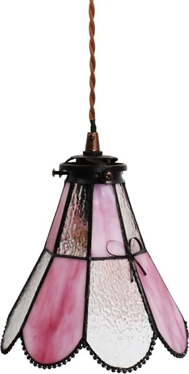 Závesná lampa Tiffany FlowerArc pink - 18*15*115 cm E14/max 1*25W