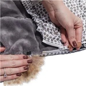 Spací vak s kožušinou na sánky SPRINGOS SB0042 - sivý