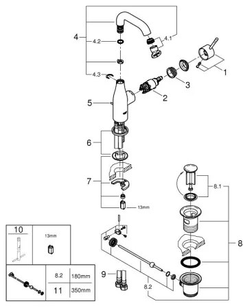 GROHE 23462DC1 - Umývadlová batéria ESSENCE, veľkosť M, nerezové prevedenie
