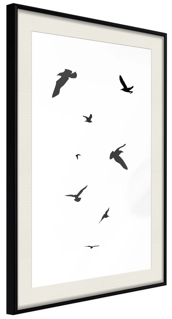 Artgeist Plagát - Evening Flight [Poster] Veľkosť: 20x30, Verzia: Čierny rám