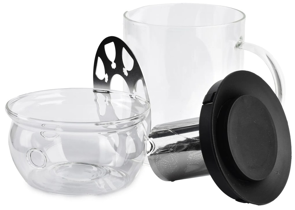Skleněná čajová konvice PETER 1,1 l čirá