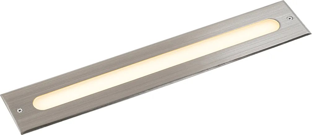 Sada 2 moderných zemných bodových svetiel oceľ 50 cm vrátane LED IP65 - Eline