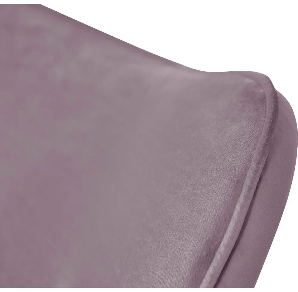 Zamatové kreslo s podnožkou v levanduľovej farbe Niko – Ropez