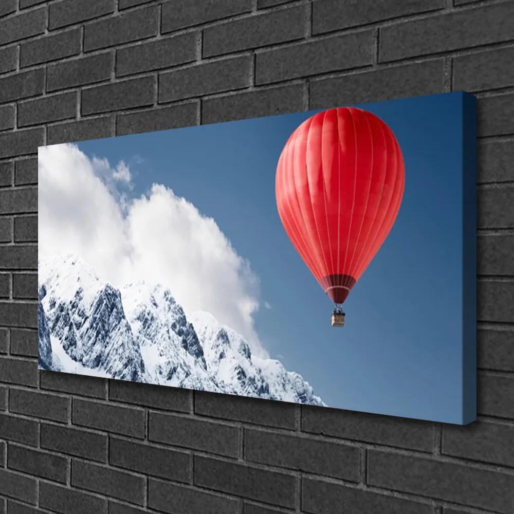 Obraz Canvas Balón vrcholy hor zima 125x50 cm