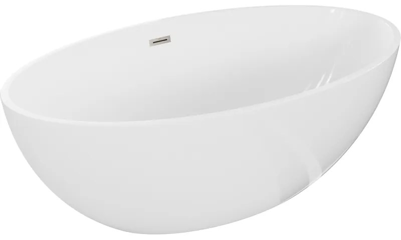 Mexen Nike, voľne stojaca vaňa 175 x 100 cm, biela, oceľový prepad, 54071751000-97