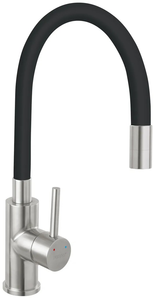 Novaservis, Dřezová stojánková baterie s elast. ramenem, černá-nerez, 70710-4C