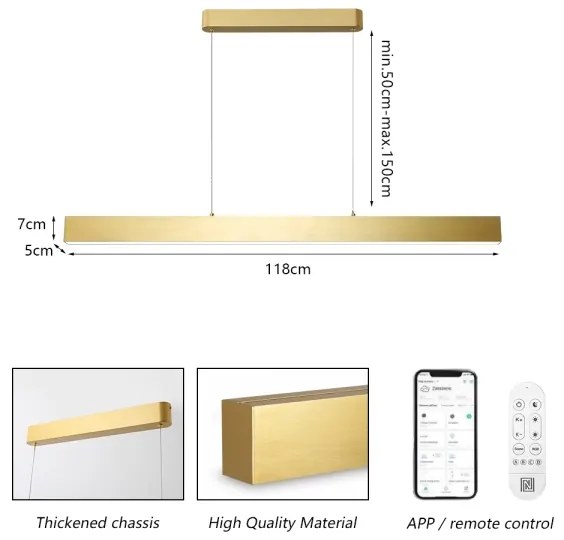 Brilagi - LED Stmievateľný luster SLEEKLINE SMART LED/40W/230V Wi-Fi Tuya zlatá+DO
