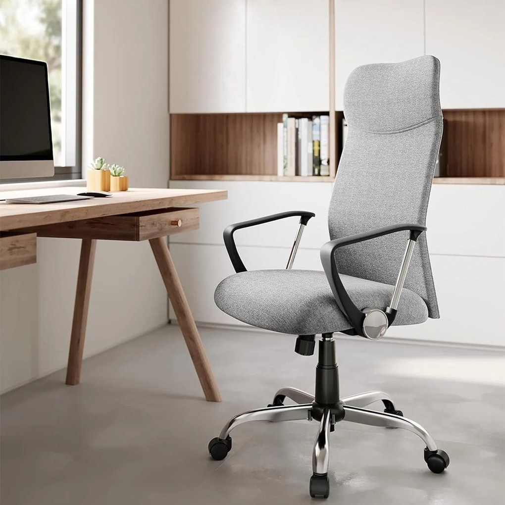 Kancelárska stolička, ergonomická otočná stolička, sivá