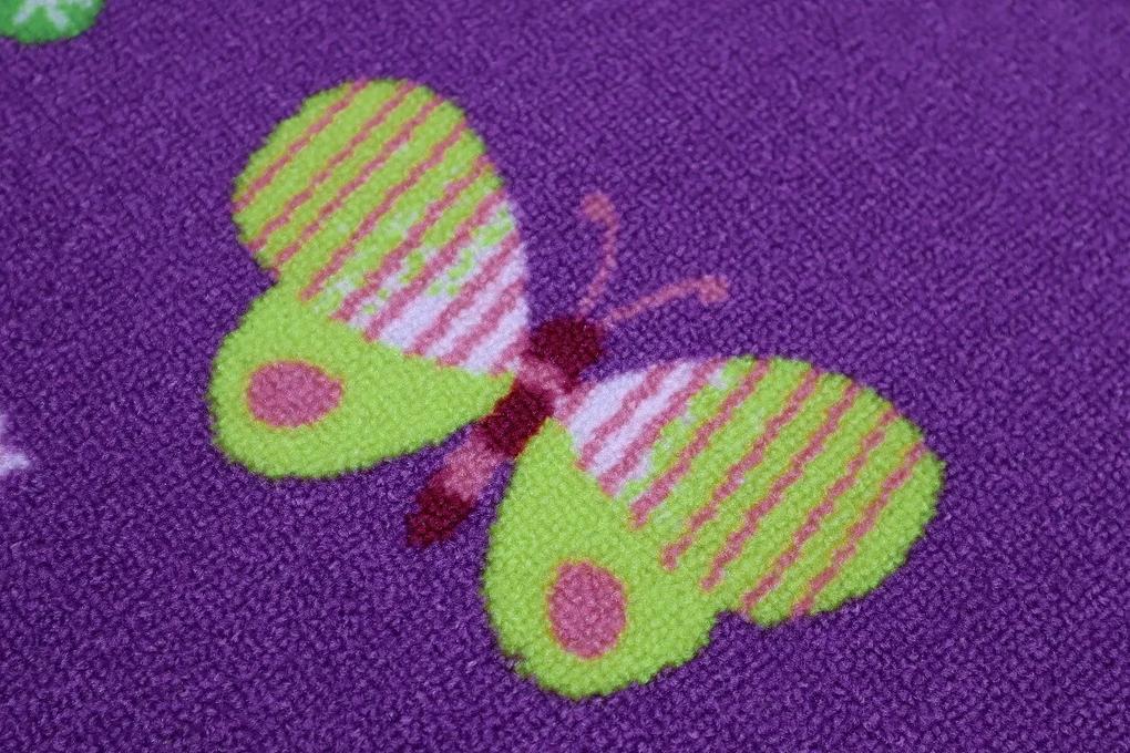 Vopi koberce Detský kusový koberec Motýlik 5291 fialový - 200x200 cm