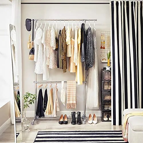 Výškovonastaviteľný stojan na šaty, 113-198x93x49cm