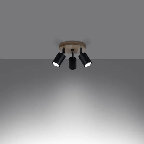 Sollux SL.1292 - Bodové svietidlo VERDO 3xGU10/10W/230V čierna