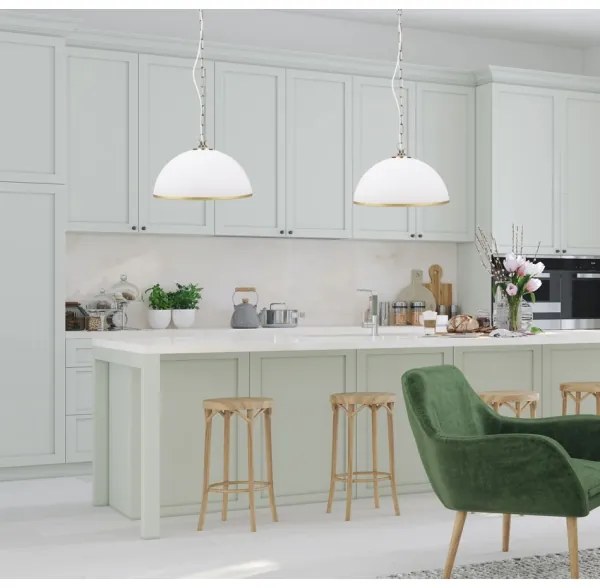 Luster na reťazi SUGAR 1xE27/60W/230V biela/zlatá