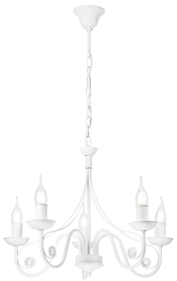 Luster na reťazi DONATO 5xE14/40W/230V biela