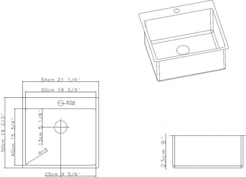 Nerezový drez Sinks Blocker 550 V, kartáčovaný