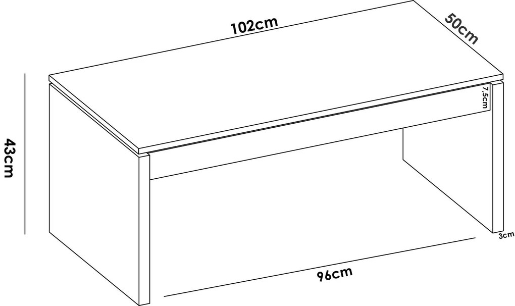 Konferenčný stolík rozkladací Lak-Lound oak