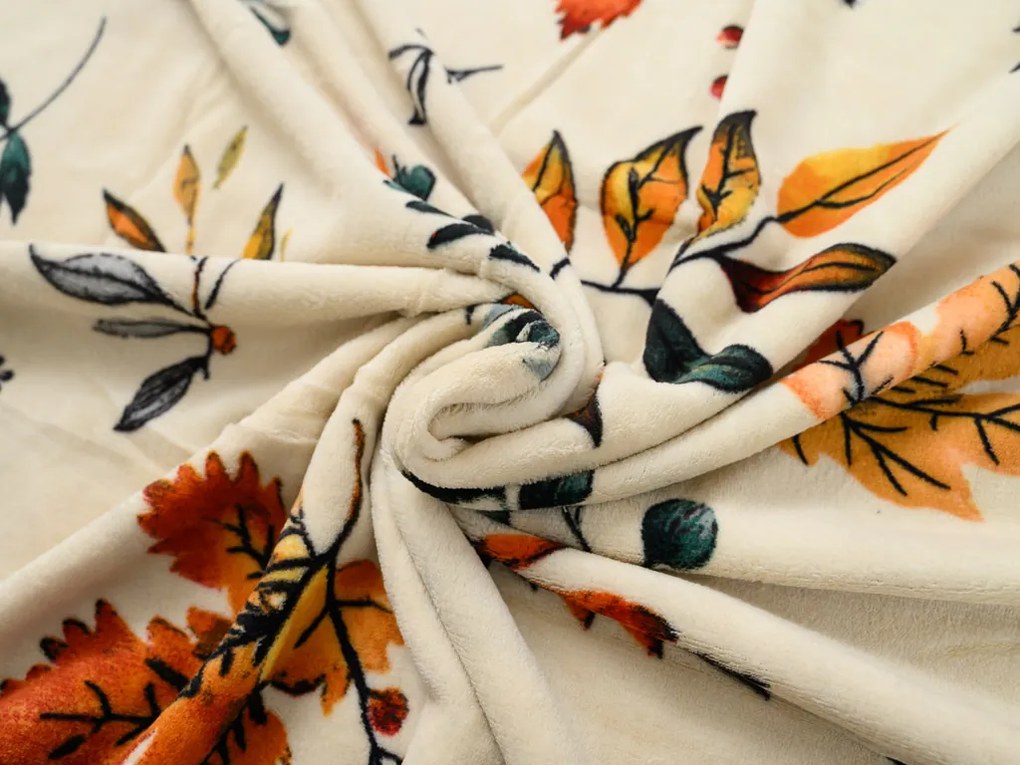 Mikroplyšové obliečky AUTUMNA krémové Rozmer obliečky: 70 x 90 cm | 140 x 200 cm