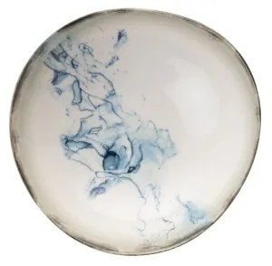 24-dielna jedálenská súprava, biela/modrá, porcelán