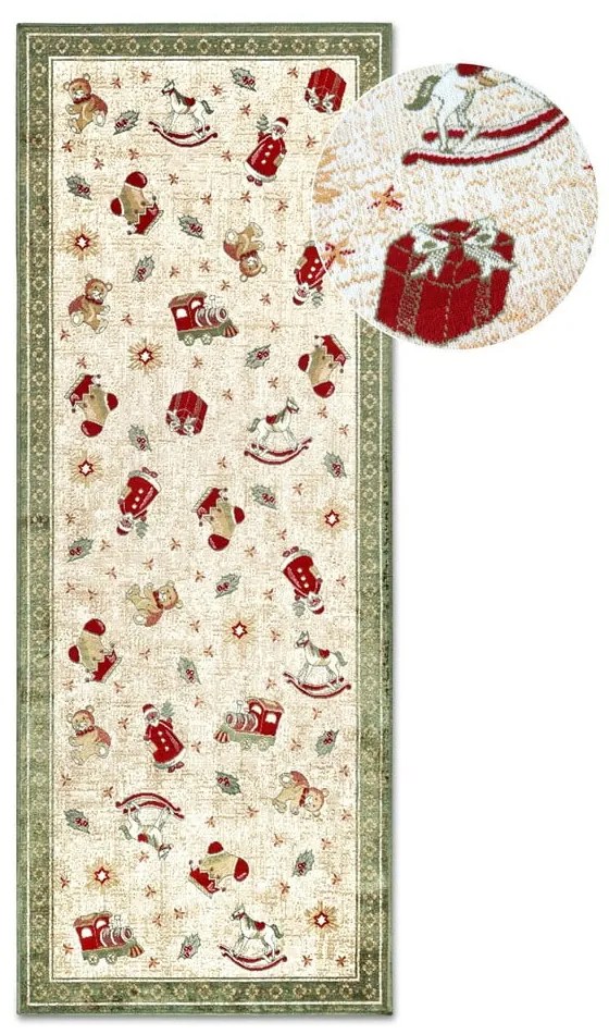 Zelený behúň s vianočným motívom s prímesou bavlny 80x200 cm Toy's Delight Green Christmas – Villeroy&amp;Boch