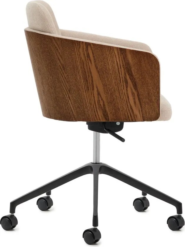 Hnedá čalúnená kancelárska stolička Madai – Kave Home