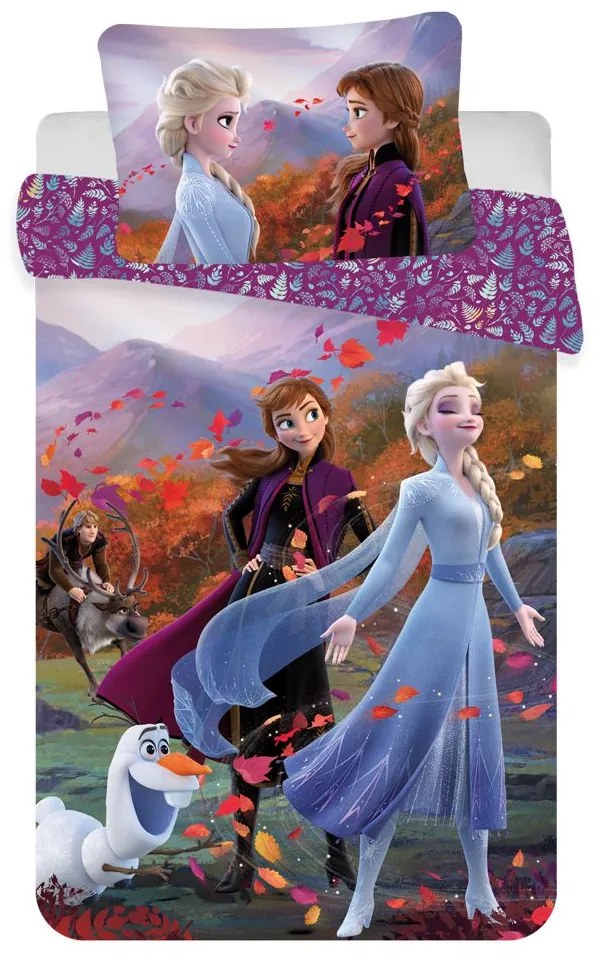 Jerry Fabrics Obliečky do postieľky 100x135 + 40x60 cm - Frozen 2 "Wind"