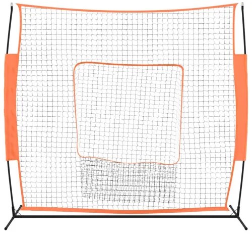 vidaXL Bejzbalová sieť červeno-čierna 219x107x212 cm oceľ a polyester-