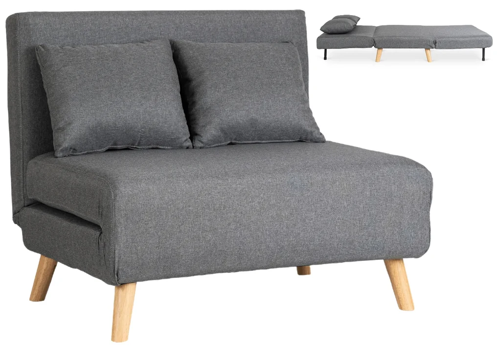 JAKS Rozkladacie kreslo Marry 2 šedé tkanina