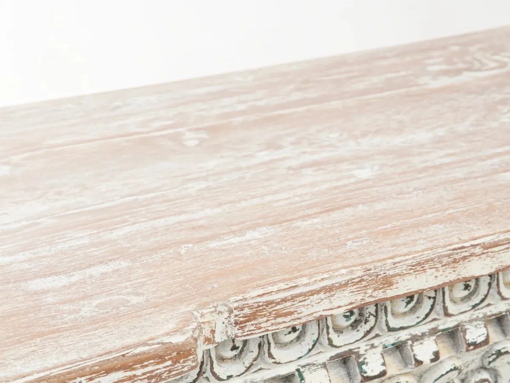 furniture-nabytek.cz - Masivní barový pult Zambezi z lakovaného dřeva, bílý – 180×45×95 cm