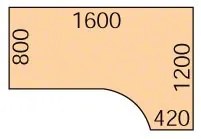 Ergonomický kancelársky pracovný stôl PRIMO FLEXI, 160x120 cm, sivá / čerešňa, pravý