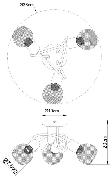 Globo 54028-3S - Prisadený luster FIASTRA 3xE14/40W/230V
