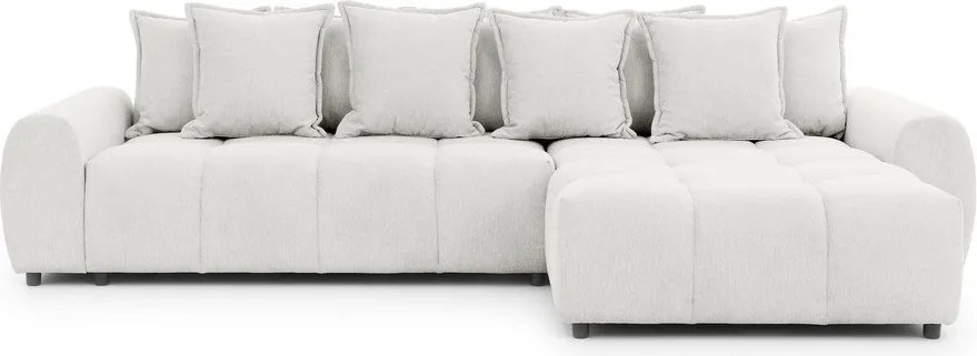 Biela rohová pohovka (pravý roh/s leňoškou) Albane – Ropez