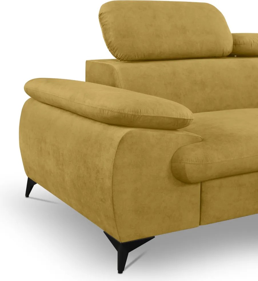 Rohová sedacia súprava Scala, žltá látka, pravý roh