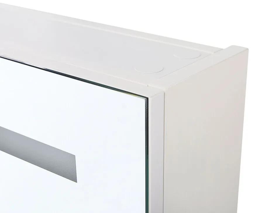 Kúpelňová zrkadlová skrinka biela / strieborná s LED osvetlením 60 x 60 cm TALAGAPA Beliani