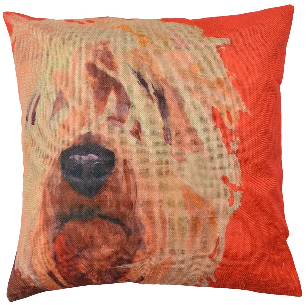 Červený povlak na vankúš s psím motívom Psy - 43 * 43 cm