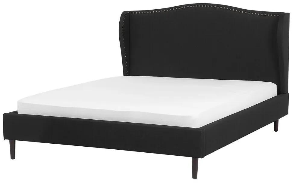 Čalúnená posteľ 160 x 200 cm čierna COLMAR Beliani