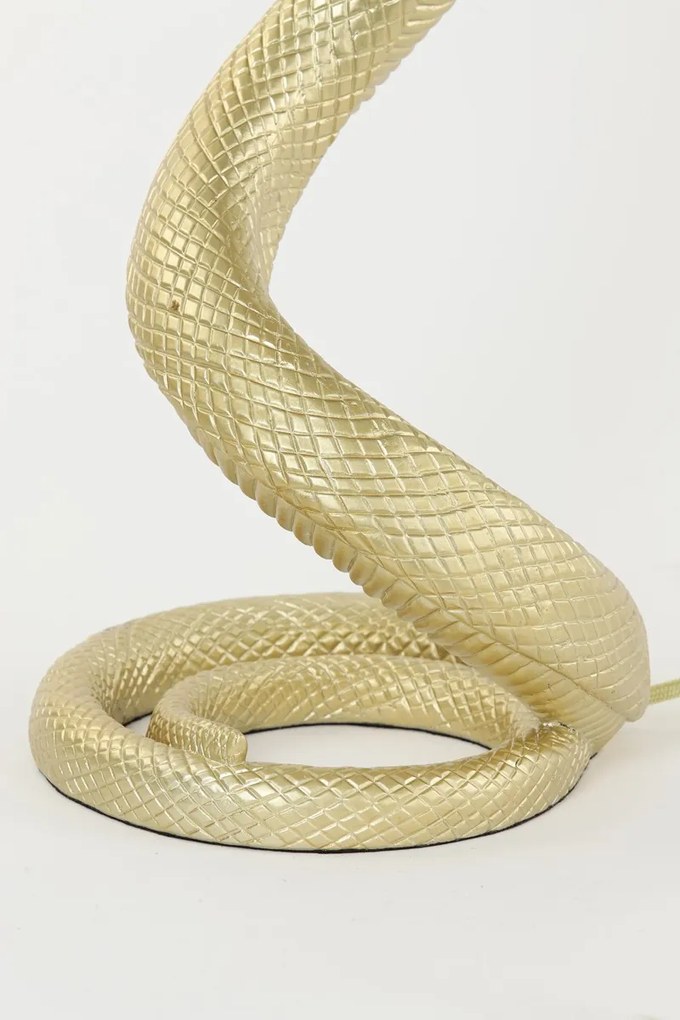 Zlatá stolná lampa va tvare hada Snake s karamelovým tienidlom - 27 * 25 * 68cm / E27