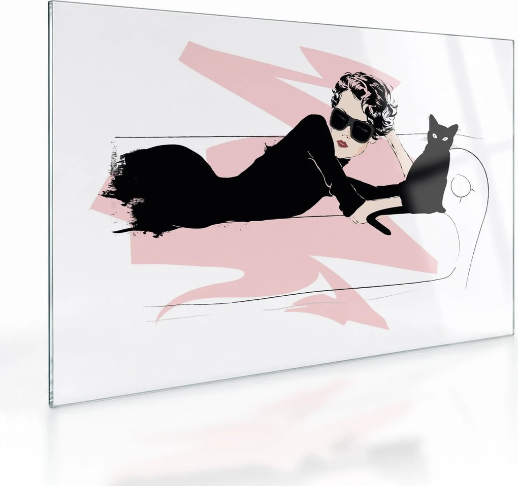 Sklenený obraz - Fashion lady (70x50 cm)
