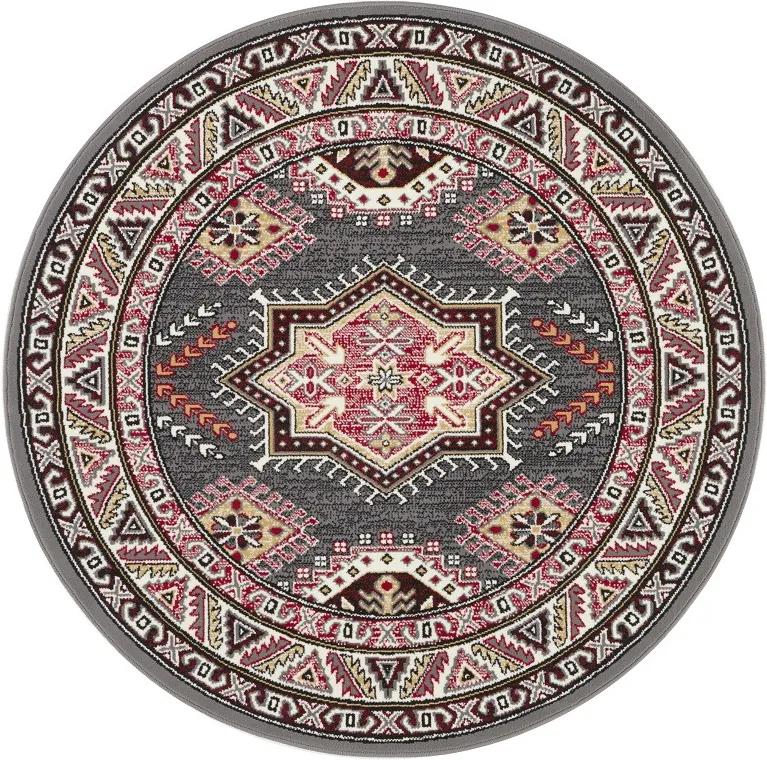 Nouristan - Hanse Home koberce Kruhový koberec Mirkan 104099 Grey - 160x160 (průměr) kruh cm