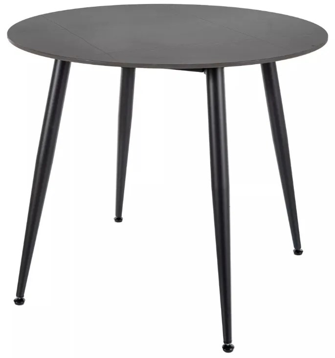 Okrúhly jedálenský stôl RION 90 cm s keramickou doskou, čierny mramor