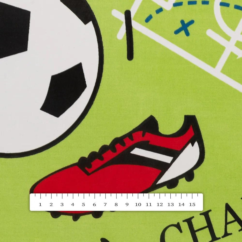 Biante Detský bavlnený okrúhly obrus Sandra SA-645 Futbal to je hra - na zelenom Ø 40 cm