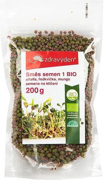 Zdravý deň BIO zmes semien na klíčenie - alfalfa, reďkovka, mungo 200g