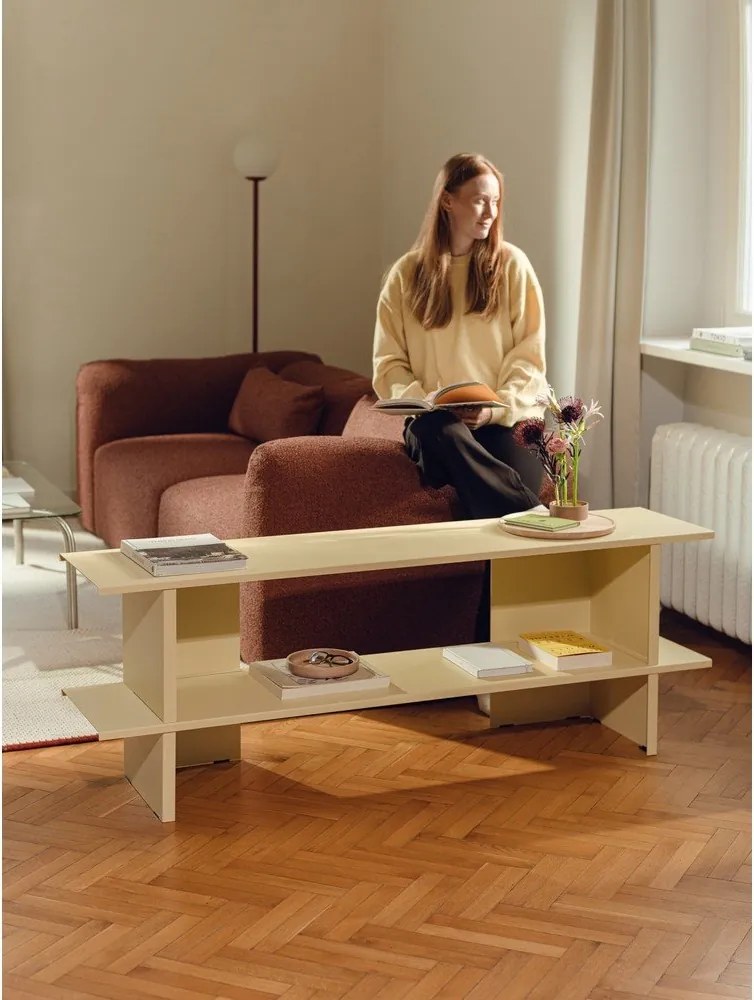 Žltý kovový regál 160x57x37 cm Hes – noo.ma