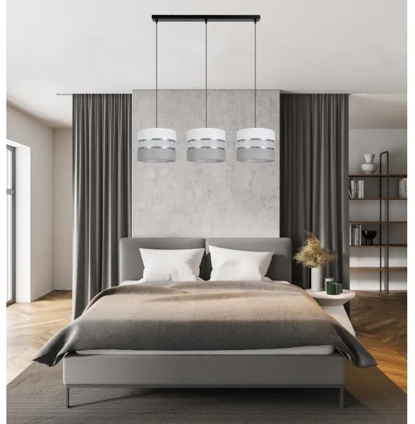 Luster na lanku CORAL 3xE27/60W/230V biela/šedá