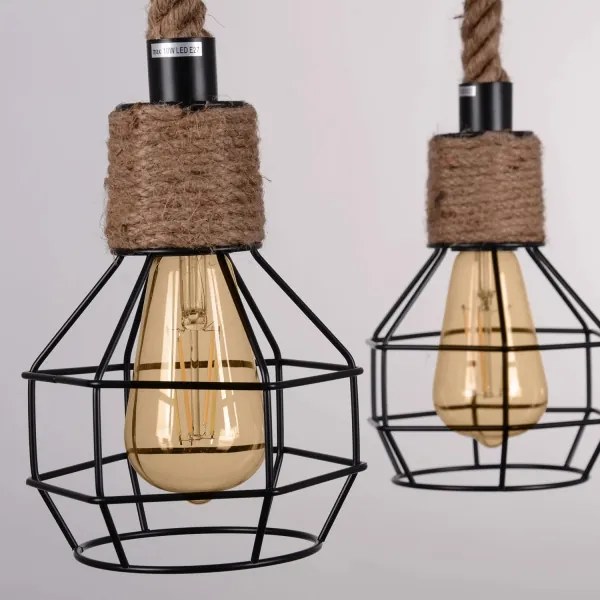 LED Luster na lanku ROPE ALEGRA 4xE27/10W/230V