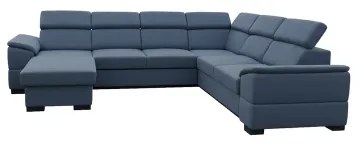 Rozkladacia sedacia súprava s univerzálnym rohom do U s úložným priestorom GRANADA modrá