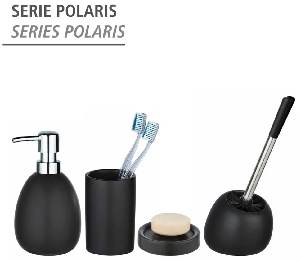 Matný čierny keramický dávkovač mydla Wenko Polaris