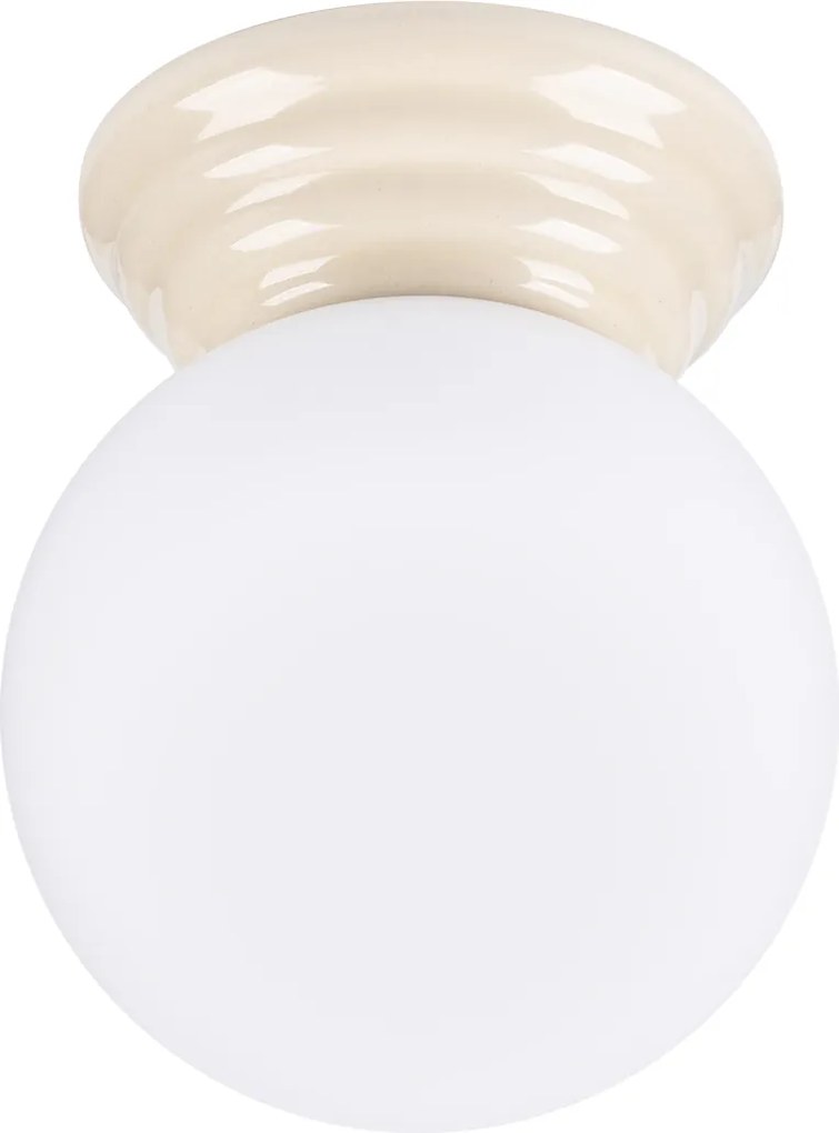 Stropné svietidlo Zori, 1x biele sklenené tienidlo, be