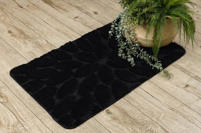 Sada kúpeľňových koberčekov SUPREME STONES kamienky, čierna