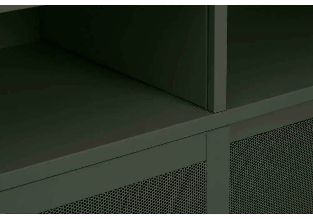 Tmavozelená kovová skrinka s posuvnými dverami 90x180x40 cm Veep – Unique Furniture